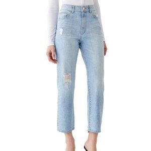 DL1961 Jerry High Rise Vintage Straight Leg Jeans Crop Distressed Size 34 NEW
